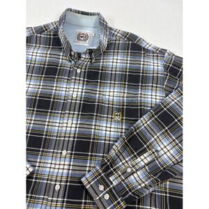 Cinch Western Wear Long Sleeve Shirt Men's Size XXL 2XL Blue Yellow Plaid Cowboy